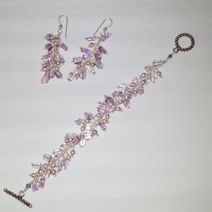 Lavender Crystal Handmade Bracelet/Earrings